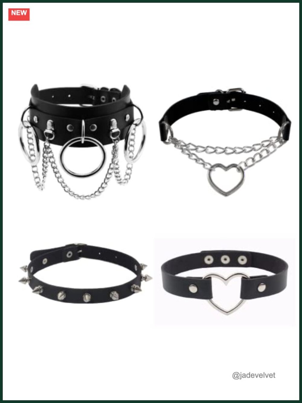 Punk Spike Studded PU Leather Choker Collar Necklace Set Cosplay Party